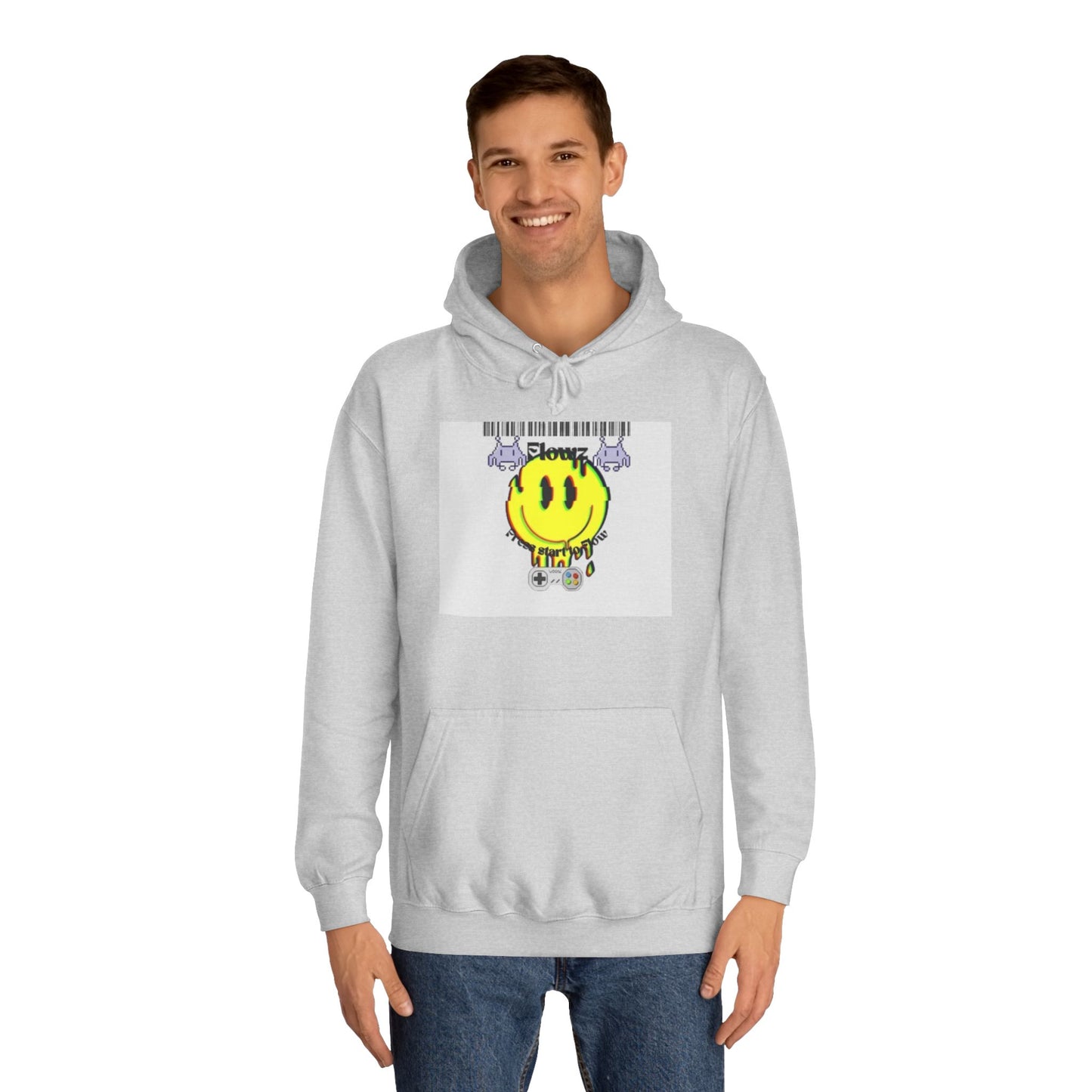 Flowz Smiley Face Drip Unisex Hoodie - Retro Gaming Vibes & Streetwear Style