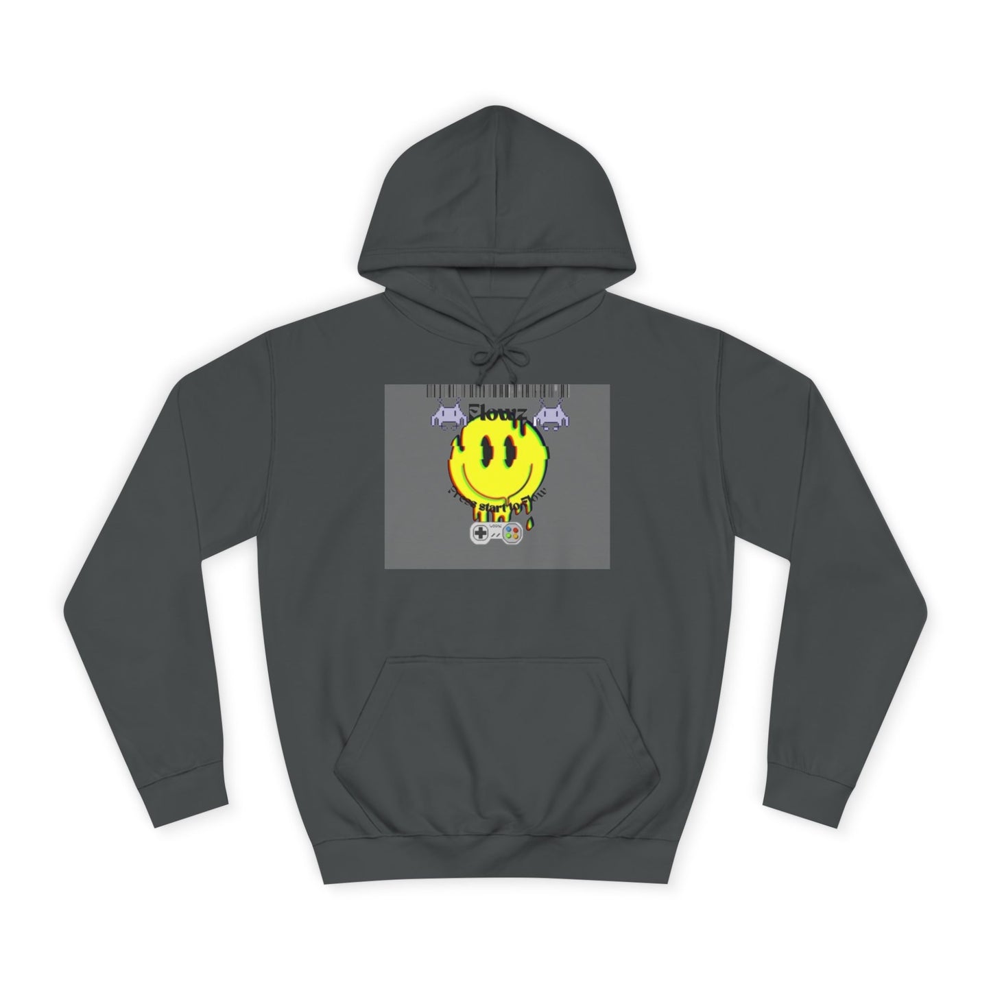 Flowz Smiley Face Drip Unisex Hoodie - Retro Gaming Vibes & Streetwear Style
