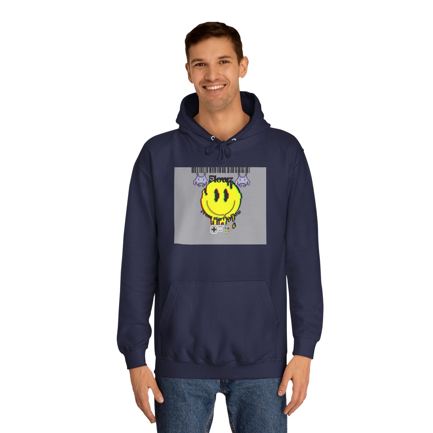 Flowz Smiley Face Drip Unisex Hoodie - Retro Gaming Vibes & Streetwear Style