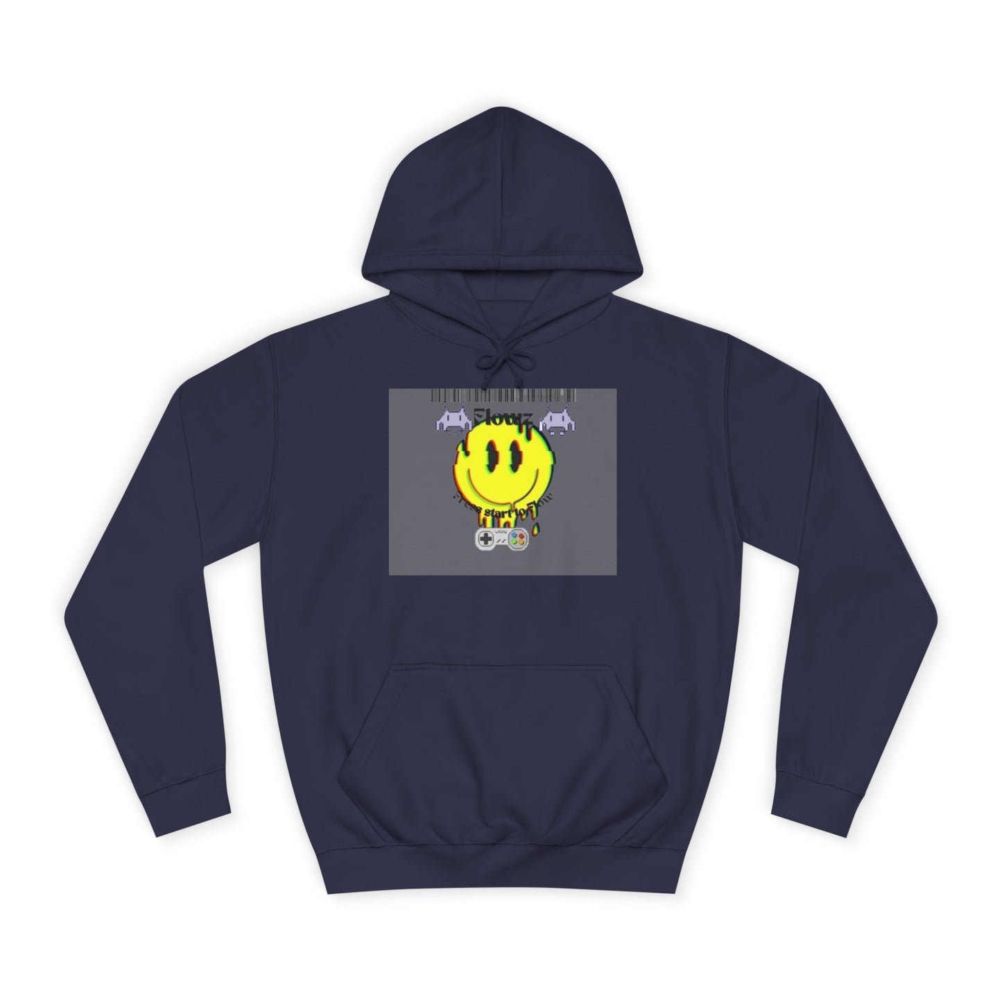 Flowz Smiley Face Drip Unisex Hoodie - Retro Gaming Vibes & Streetwear Style