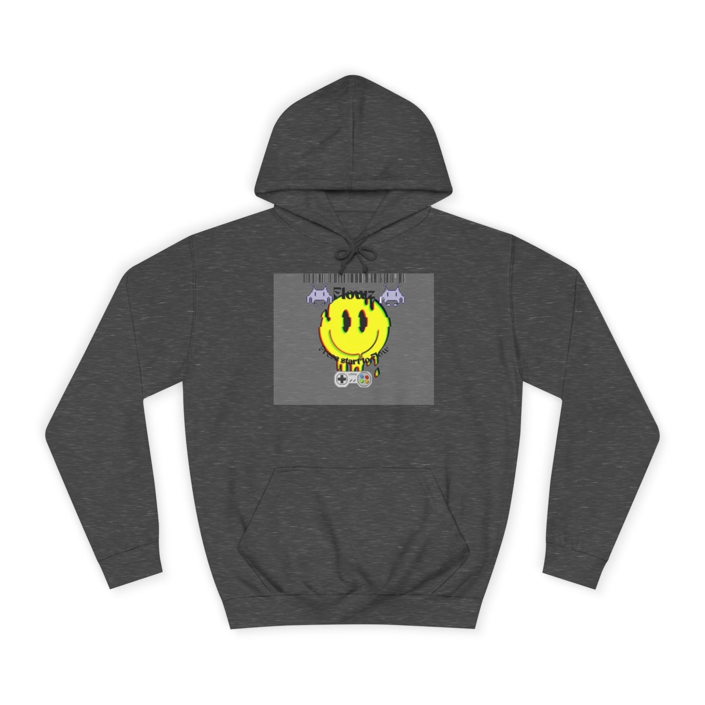 Flowz Smiley Face Drip Unisex Hoodie - Retro Gaming Vibes & Streetwear Style