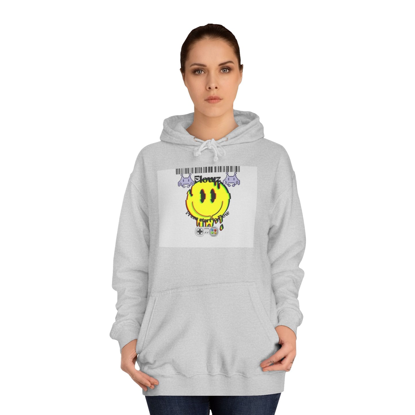 Flowz Smiley Face Drip Unisex Hoodie - Retro Gaming Vibes & Streetwear Style