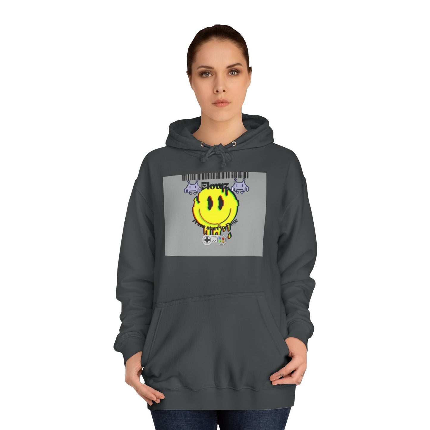 Flowz Smiley Face Drip Unisex Hoodie - Retro Gaming Vibes & Streetwear Style
