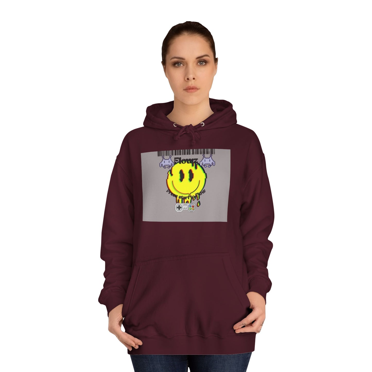 Flowz Smiley Face Drip Unisex Hoodie - Retro Gaming Vibes & Streetwear Style