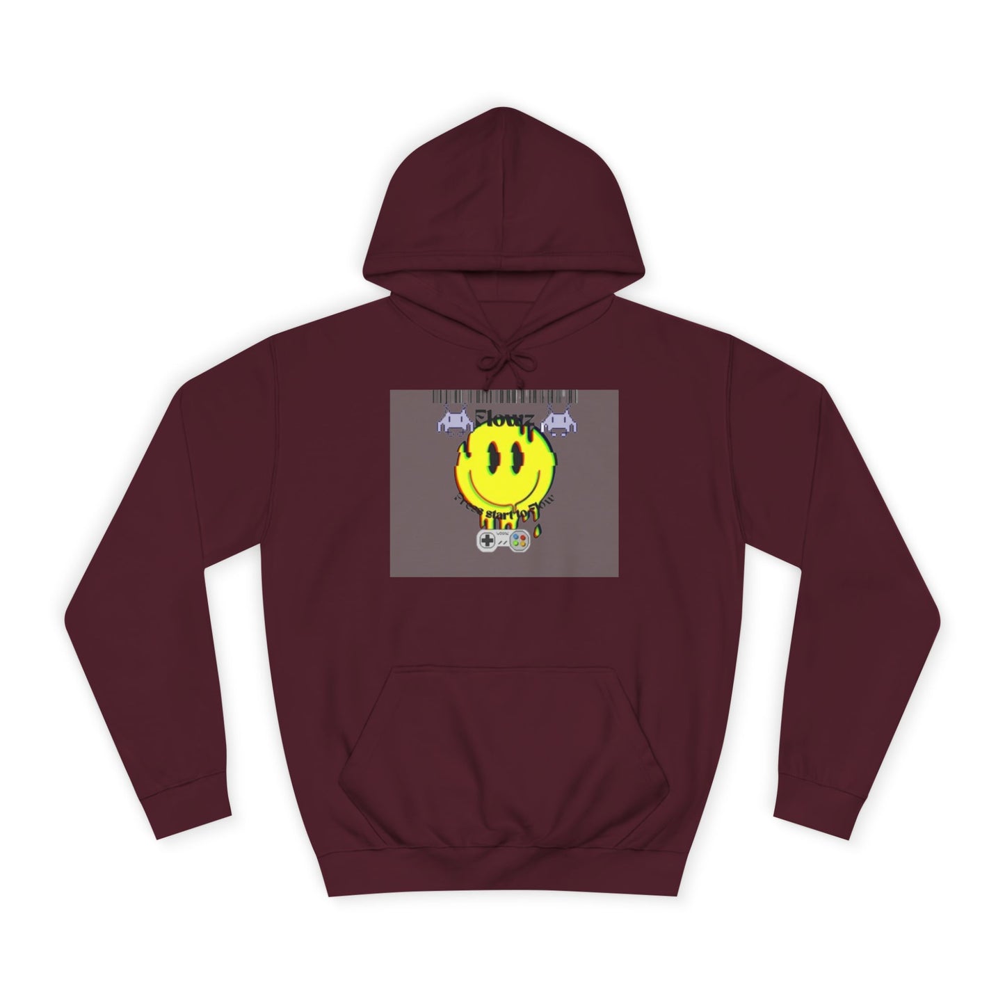 Flowz Smiley Face Drip Unisex Hoodie - Retro Gaming Vibes & Streetwear Style