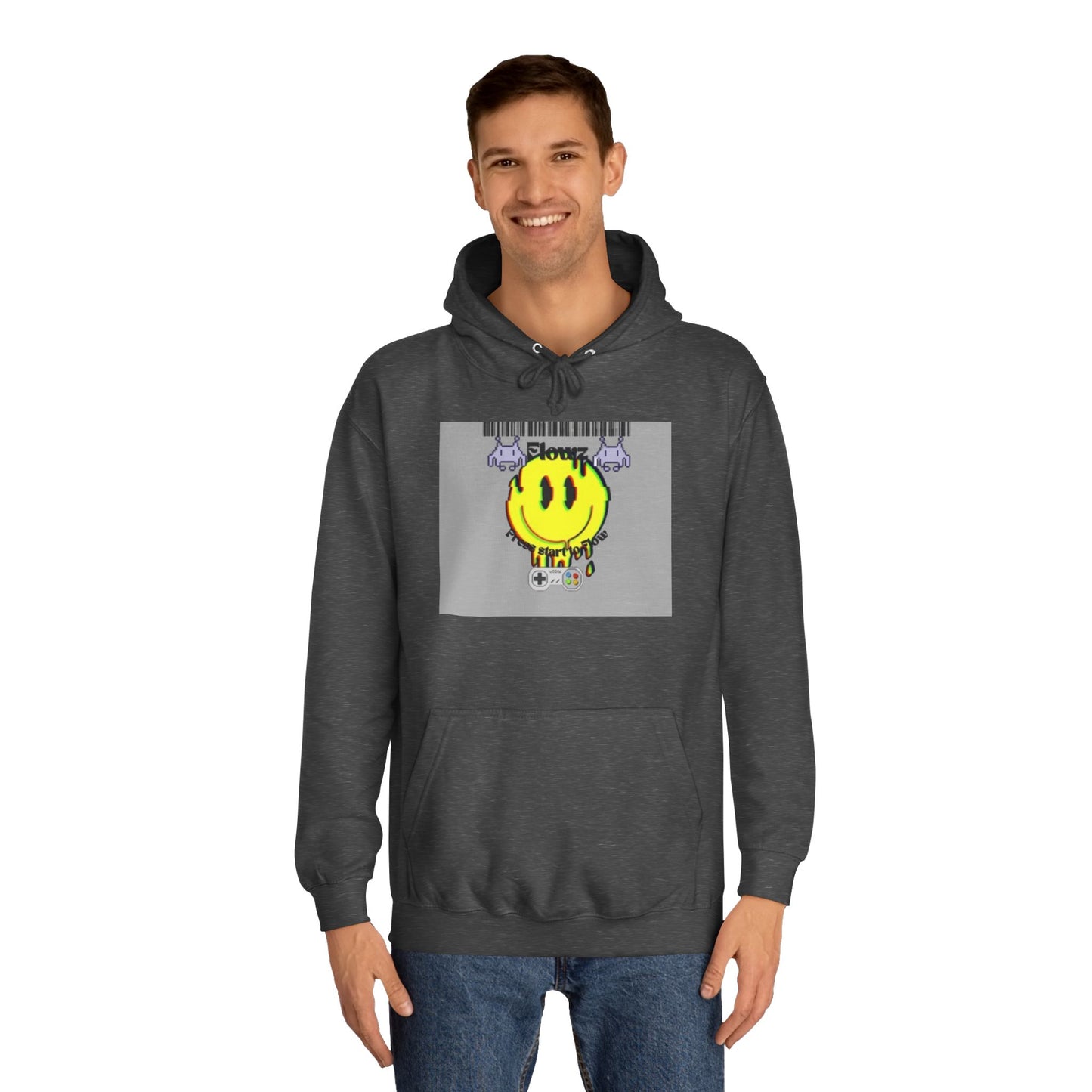Flowz Smiley Face Drip Unisex Hoodie - Retro Gaming Vibes & Streetwear Style
