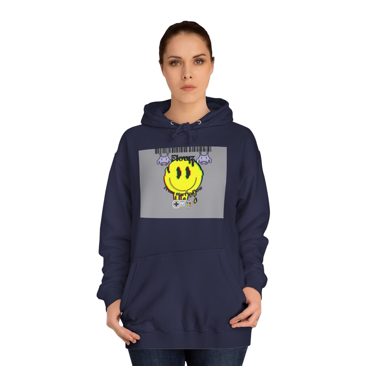 Flowz Smiley Face Drip Unisex Hoodie - Retro Gaming Vibes & Streetwear Style